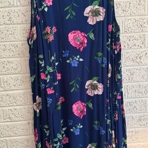 Old Navy Navy Dress with Blue Floral Print